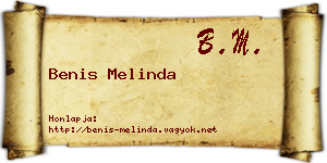 Benis Melinda névjegykártya
